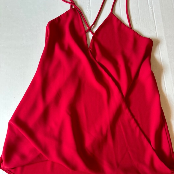 MEZZANINE USA,  RED FRONT CROSS SPAGHETTI STRAP TOP,  SIZE M - Picture 1 of 5